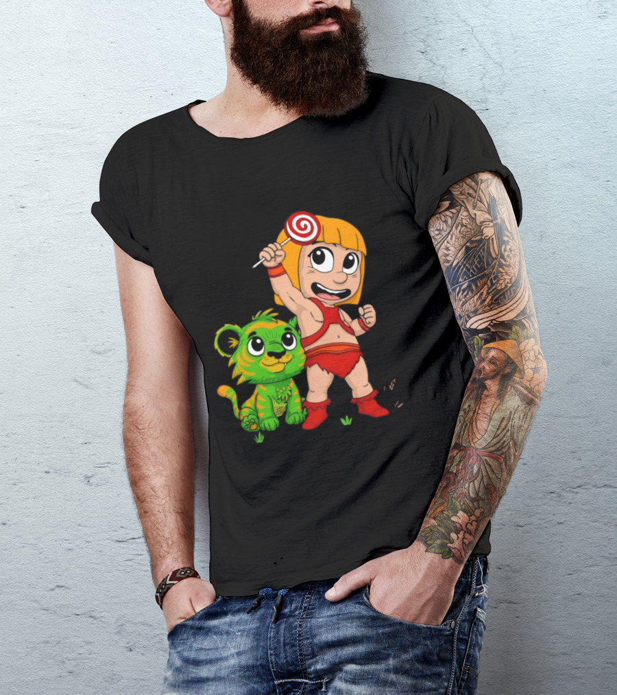 He Man And Battle Cat Masters Of Kindergarten Lollipop Adventure T-Shirt
