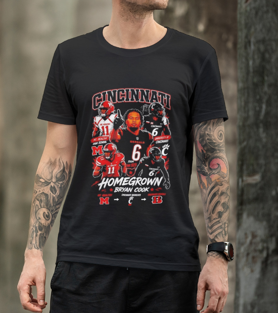 Cincinnati Bearcats Homegrown Bryan Cook University Of Cincinnati Mt. Healthy T-Shirt