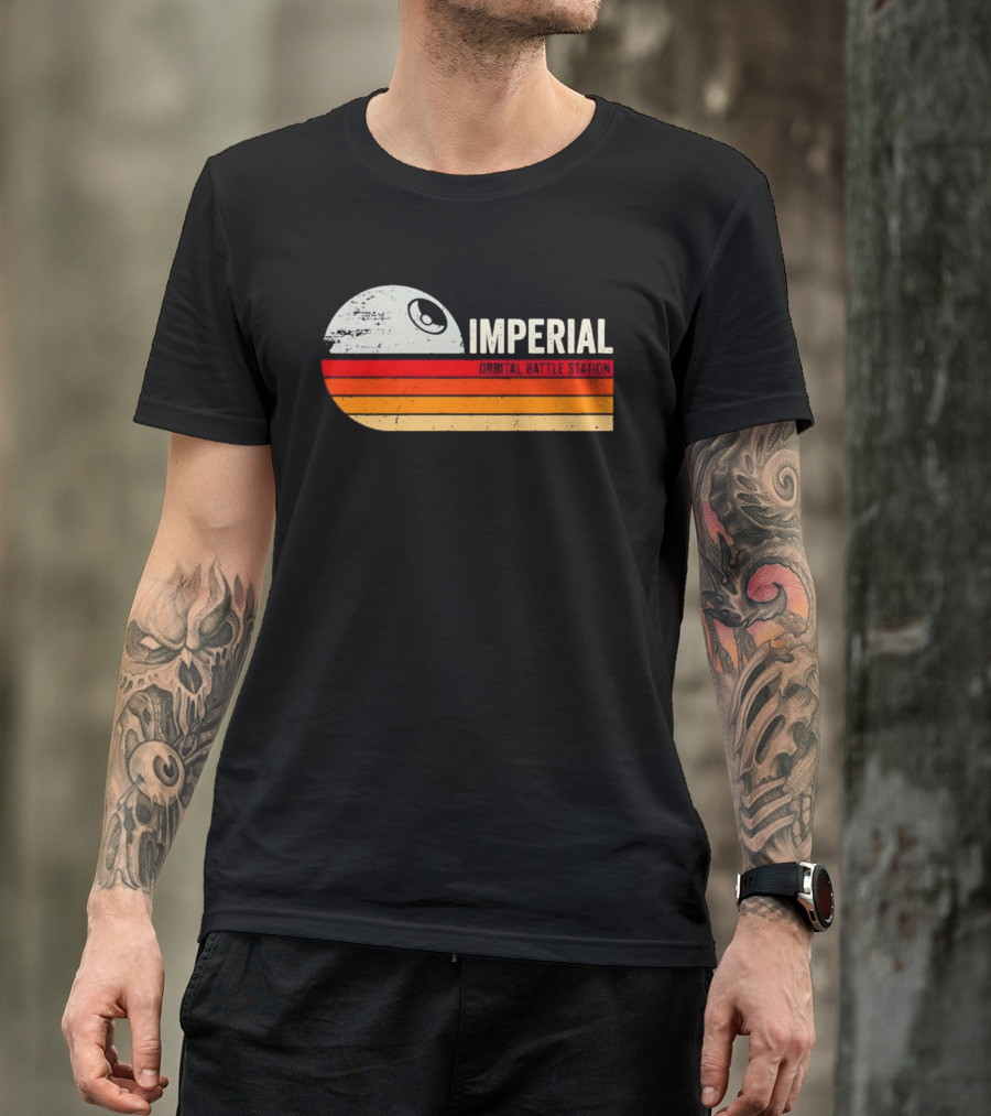 Star Wars Imperial Orbital Battle Station Death Star Sunset T-Shirt
