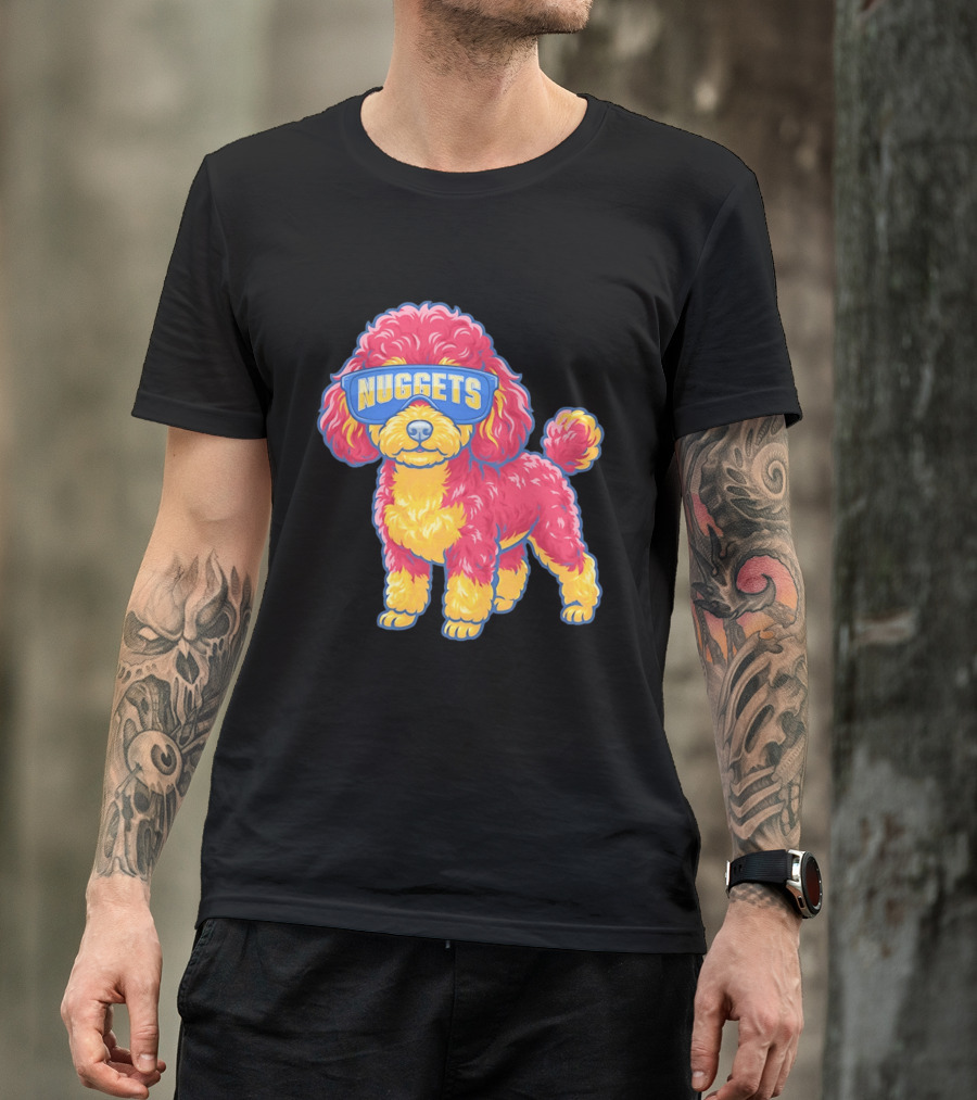Denver Nuggets Teacup Poodle Wearing Oversized Glasses T-Shirt
