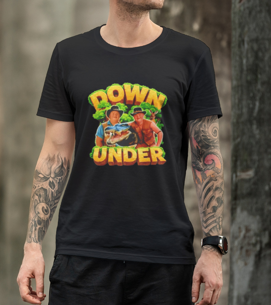 Down Under Crocodile Hunter Adventure With Outback Characters T-Shirt