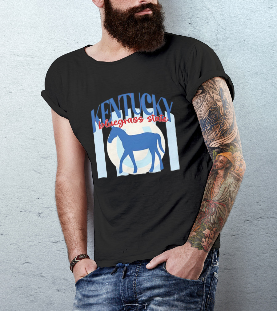Kentucky Bluegrass State Horse Horseshoe T-Shirt