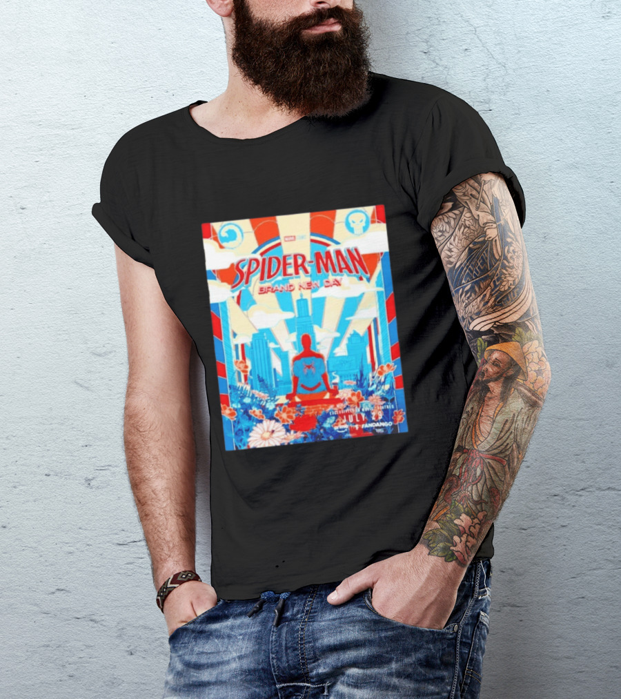 Marvel Studios Spider Man Brand New Day Exclusive Release July 29 Fandango Promotion T-Shirt