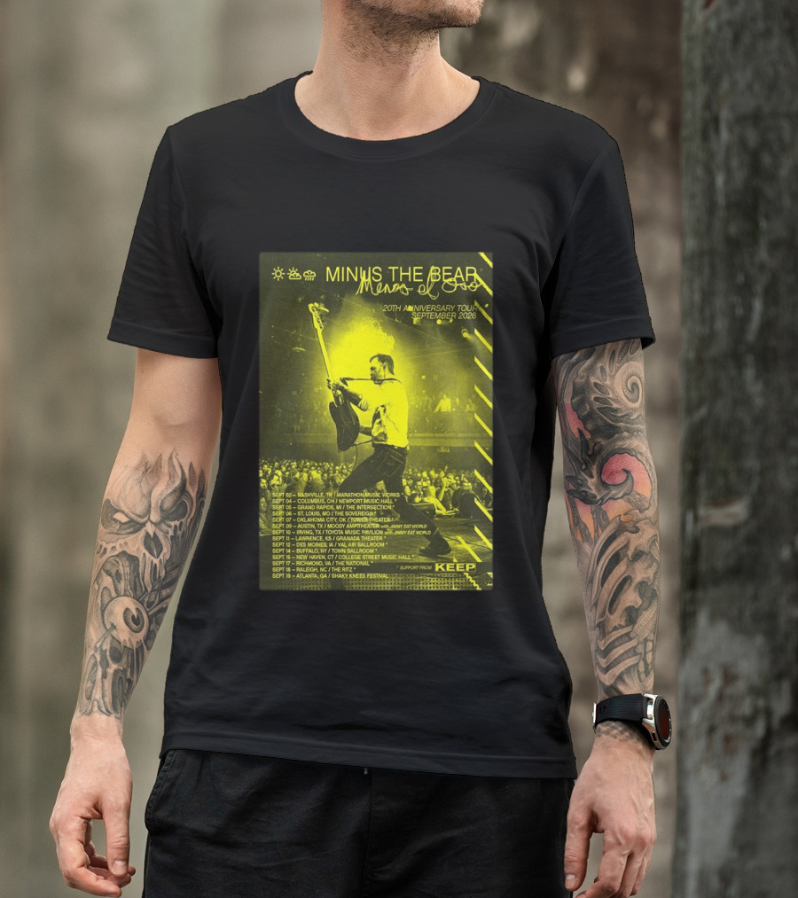 Minus The Bear Menos El Oso 20th Anniversary Tour September 2026 With Jimmy Eat World And Keep T-Shirt