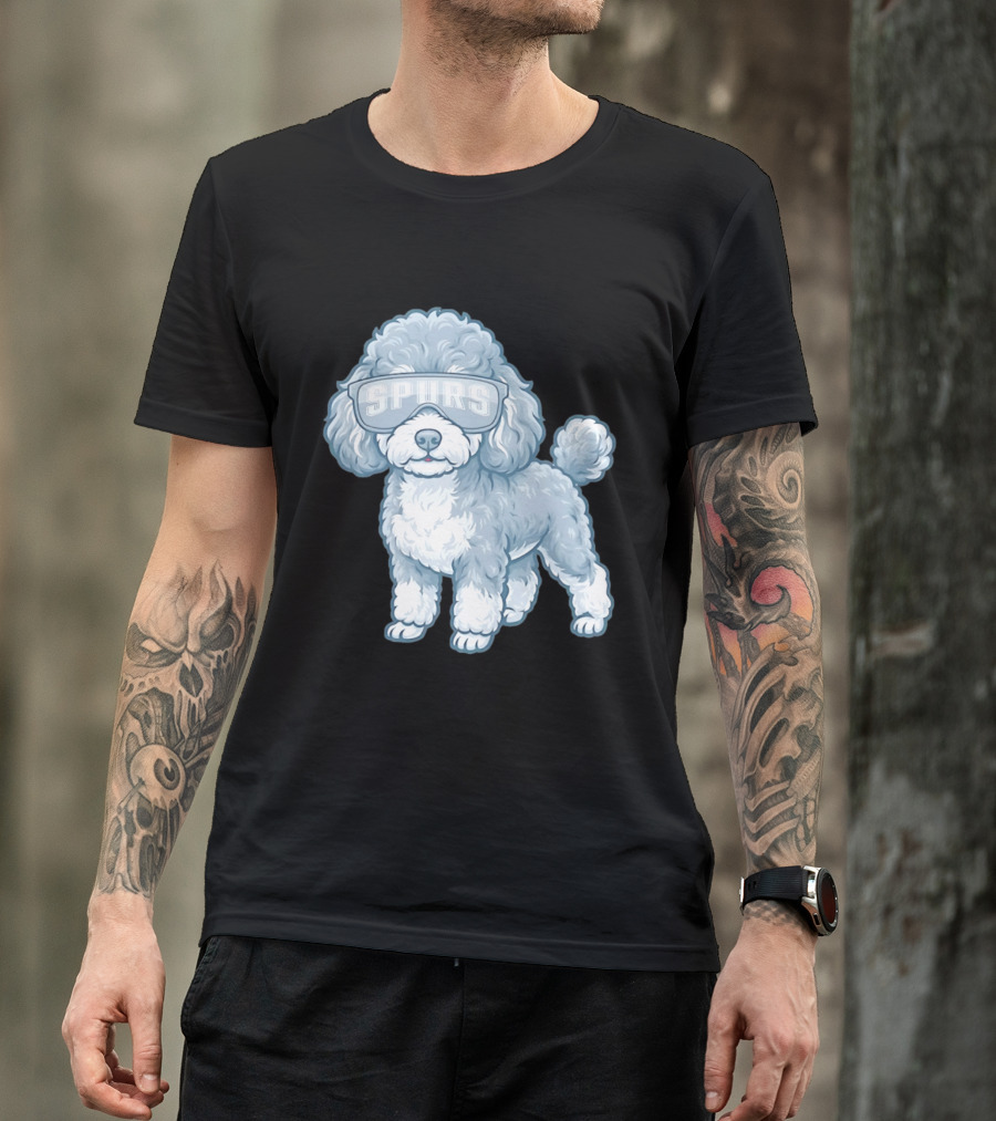 San Antonio Spurs Teacup Poodle With Goggles T-Shirt