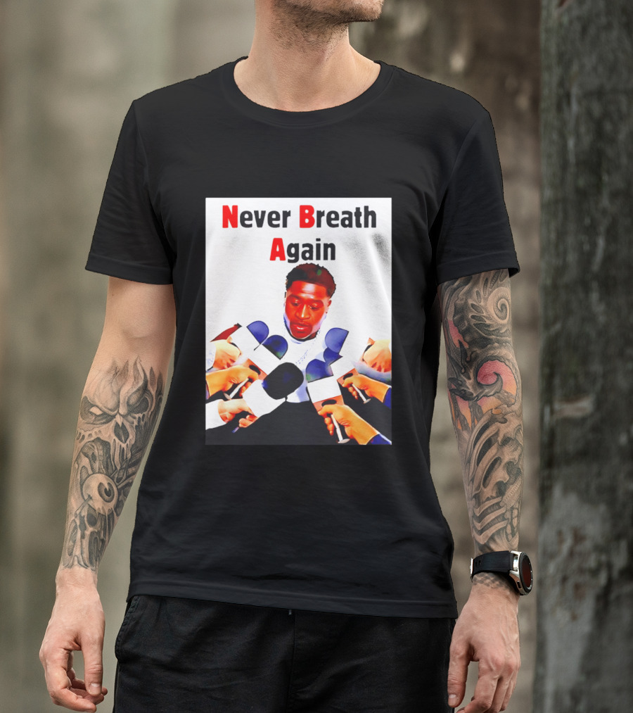 Never Breath Again George Floyd Microphones Press T-Shirt