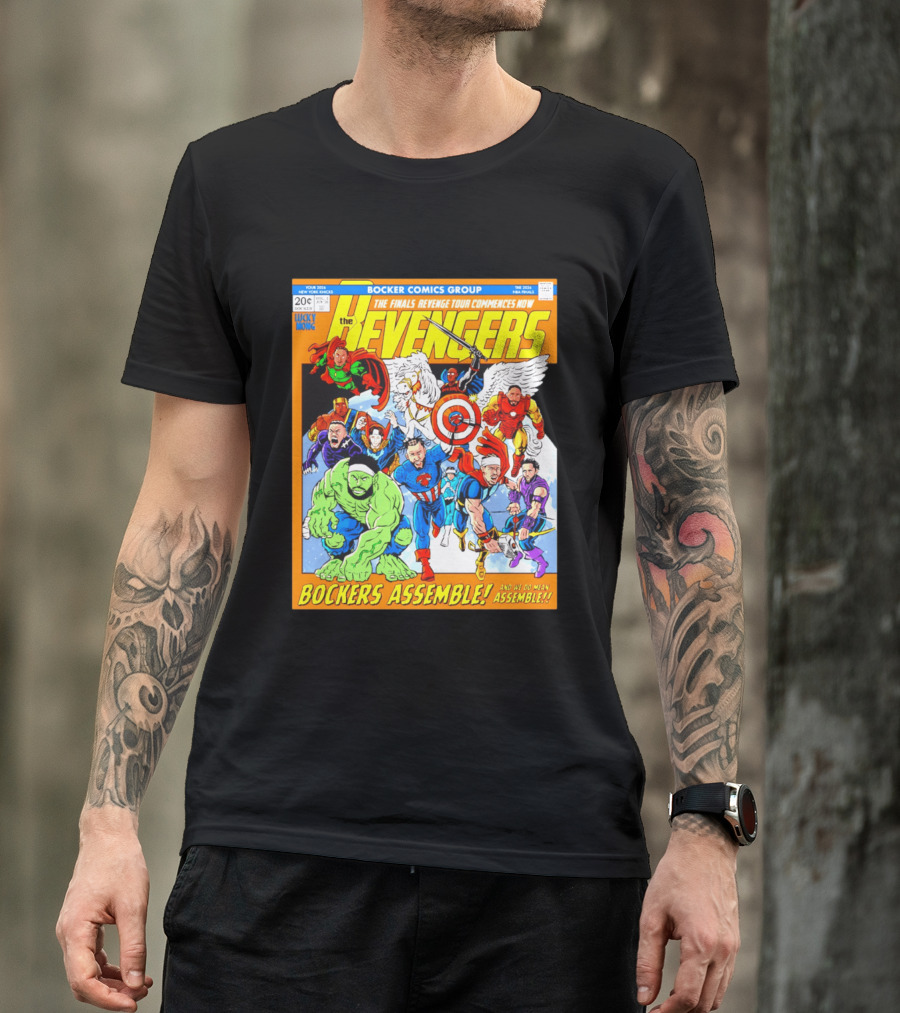 New York Knicks Bocker Comics Finals Revenge Tour Bockers Assemble T-Shirt