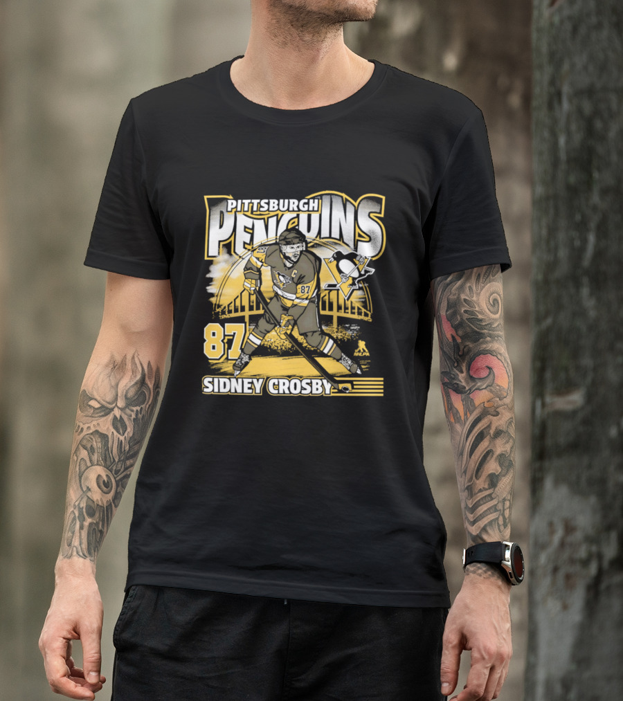 Sidney Crosby 87 Pittsburgh Penguins Player Bridge T-Shirt