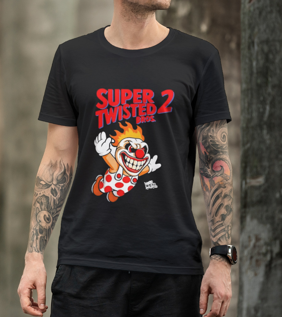 Super Twisted 2 Bros Sweet Tooth Twisted Metal Video Game Mashup T-Shirt