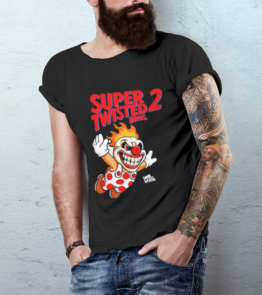 Super Twisted 2 Bros Sweet Tooth Twisted Metal Video Game Mashup T-Shirt