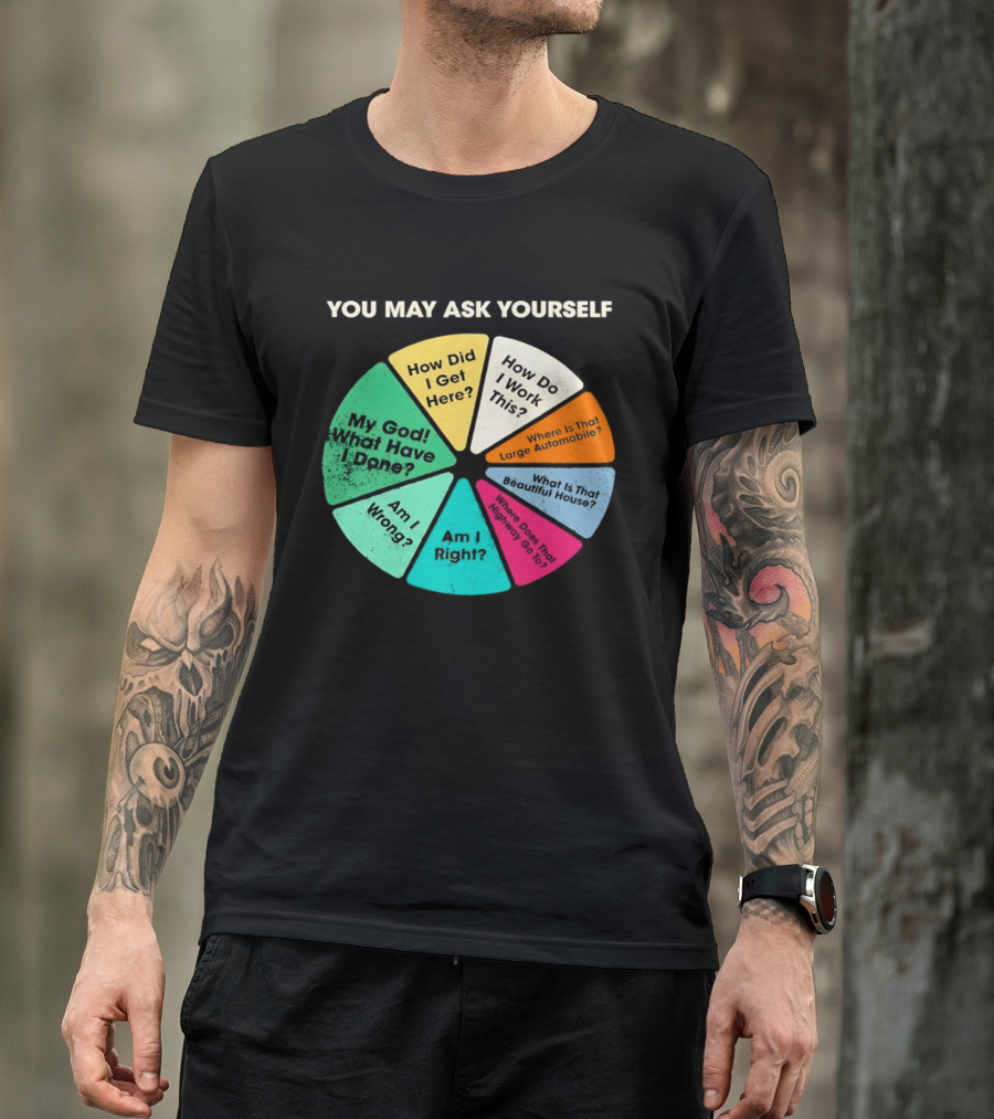 Talking Heads Pie Chart Lyrics You May Ask Yourself Once In A Lifetime T-Shirt