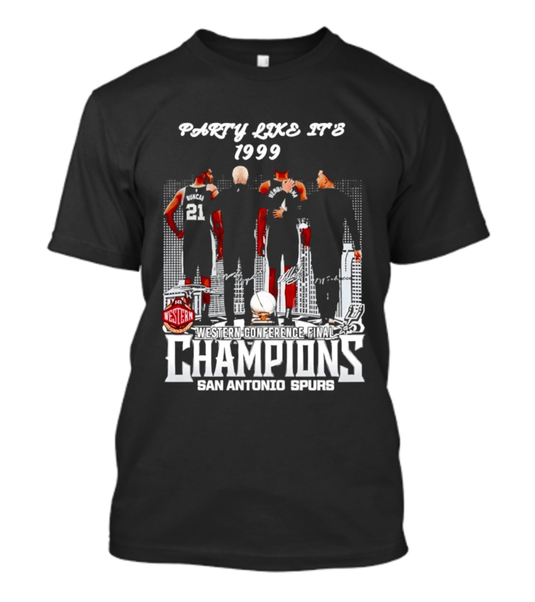 Party Like It's 1999 San Antonio Spurs Champions Tim Duncan Gregg Popovich Victor Wembanyama T-Shirt