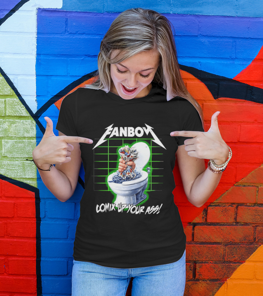 FANBOY Comix Up Your Ass Toilet Hand Print T-Shirt