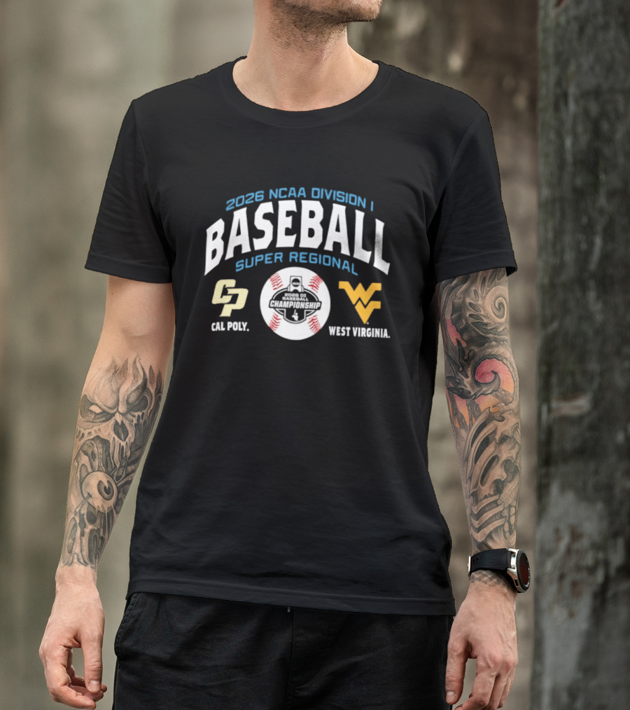 2026 NCAA Division I Baseball Super Regional Cal Poly West Virginia T-Shirt