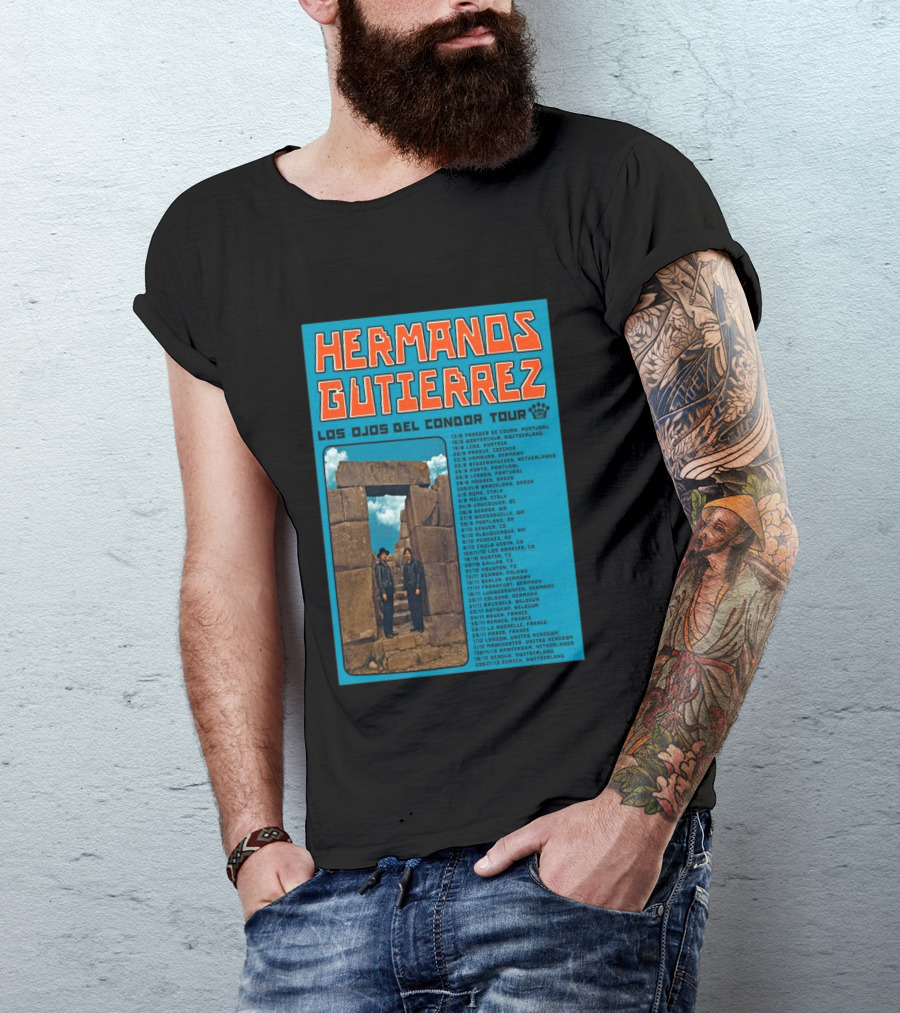 Hermanos Gutierrez Los Ojos Del Condor Tour 2026 Portugal Switzerland Germany Netherlands Spain USA Mexico Canada T-Shirt
