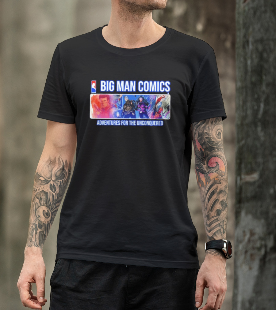 Big Man Comics Adventures For The Unconquered Dean Cain Action Heroes T-Shirt