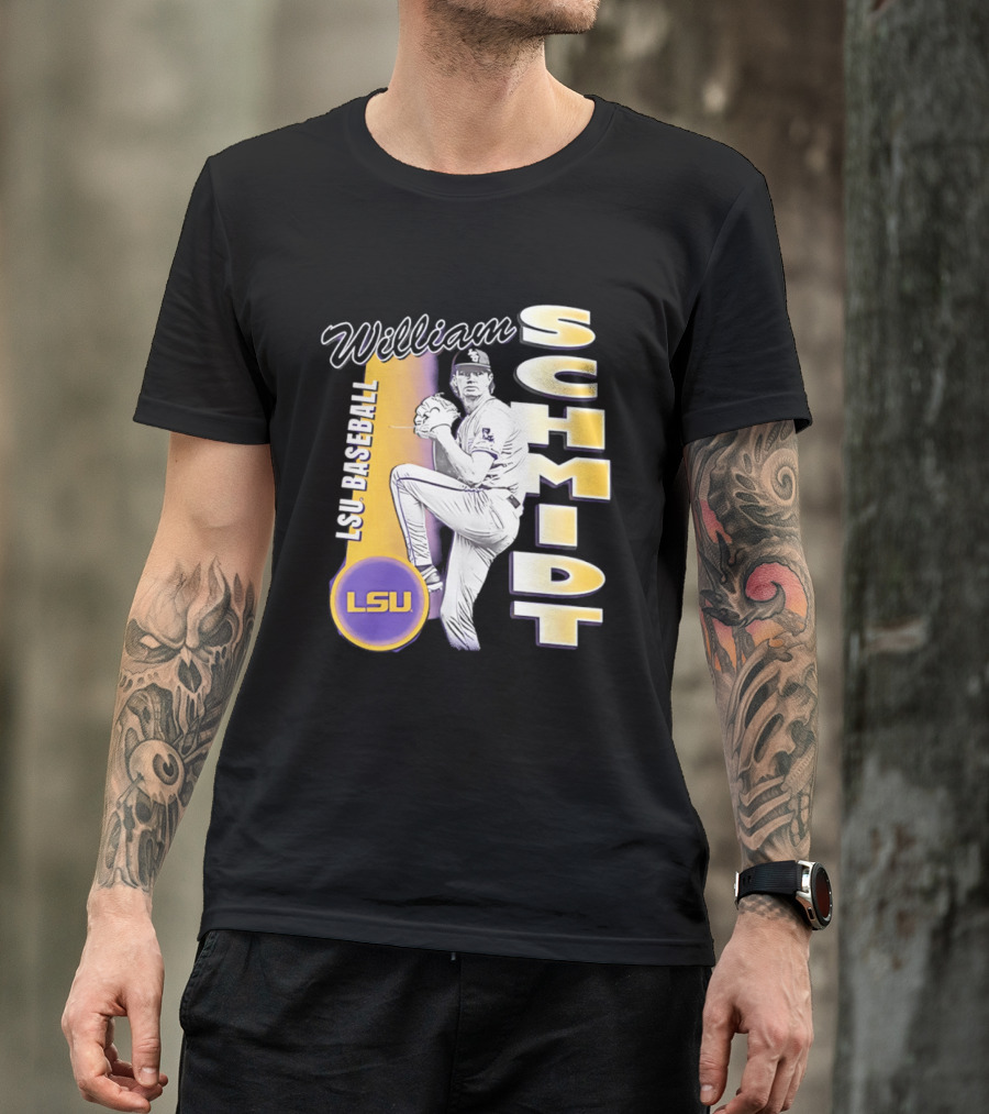 LSU Baseball William Schmidt Pitching Pose T-Shirt