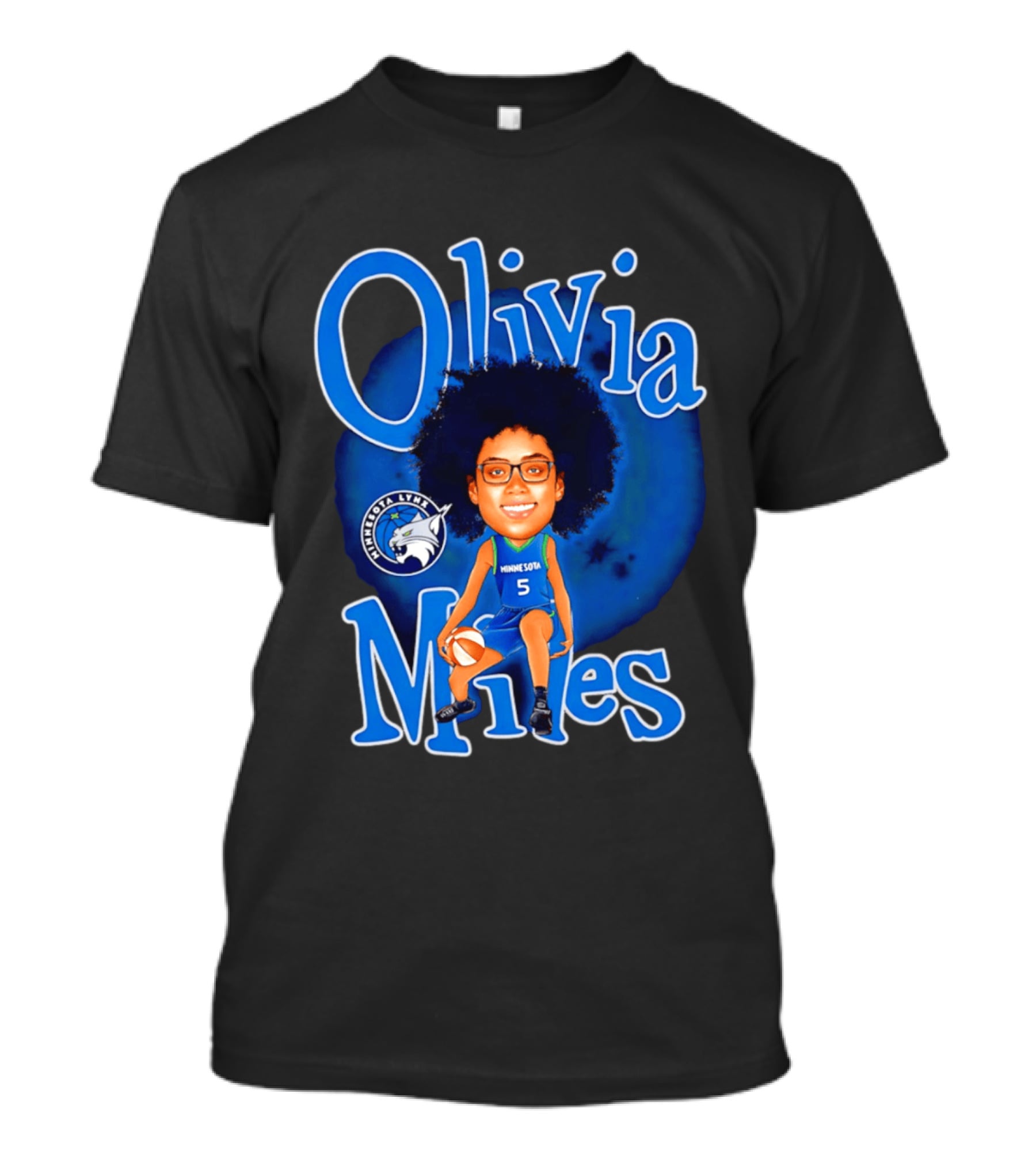 Olivia Miles Minnesota Lynx Basketball Player Caricature T-Shirt