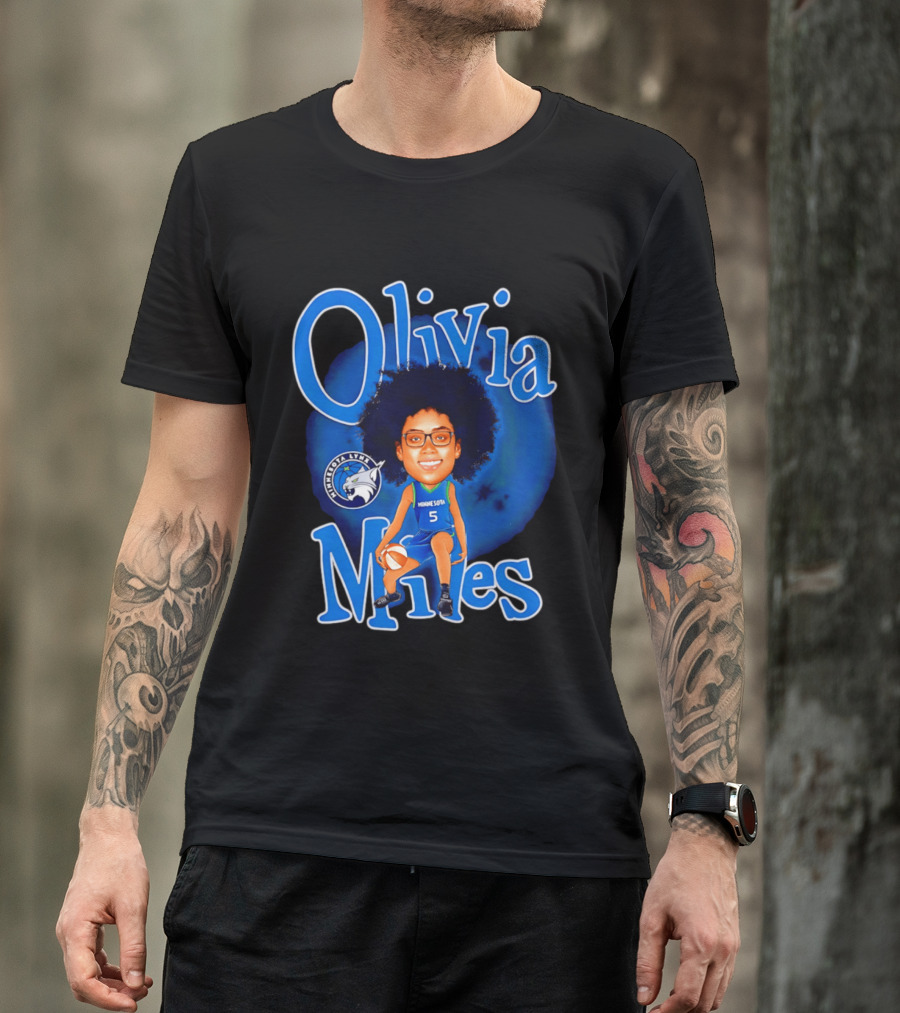 Olivia Miles Minnesota Lynx Basketball Player Caricature T-Shirt