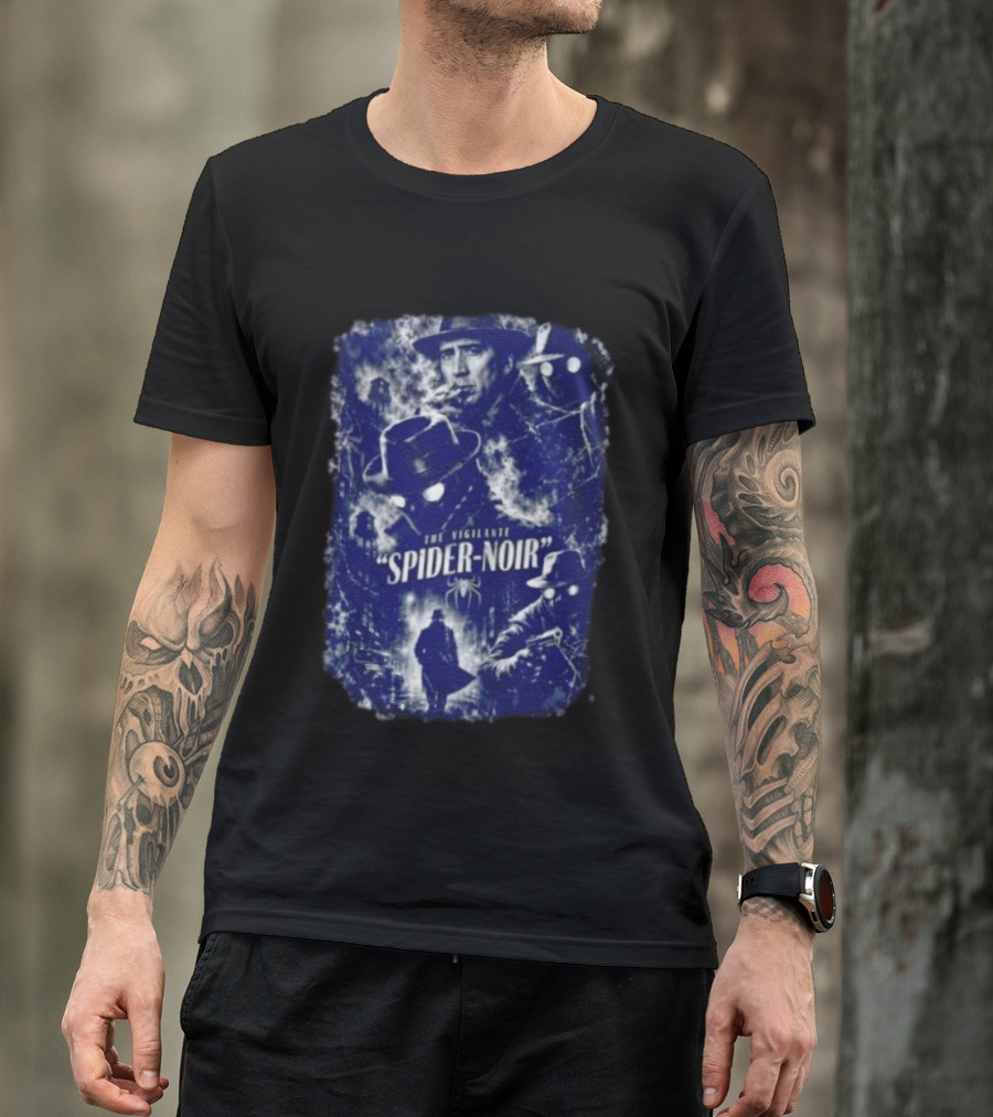 Spider Noir The Vigilante Movie Nicolas Cage Classic Film Noir T-Shirt