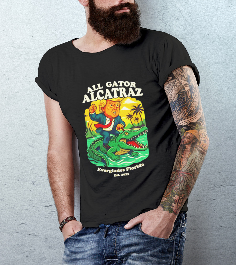 All Gator Alcatraz Everglades Florida Est 2025 T-Shirt