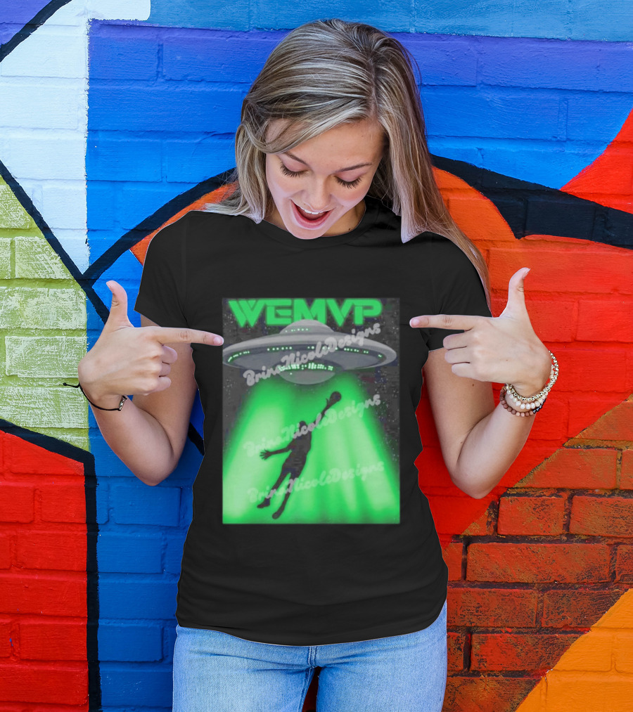 WEMVP Victor Wembanyama UFO Alien Abduction Basketball Player T-Shirt