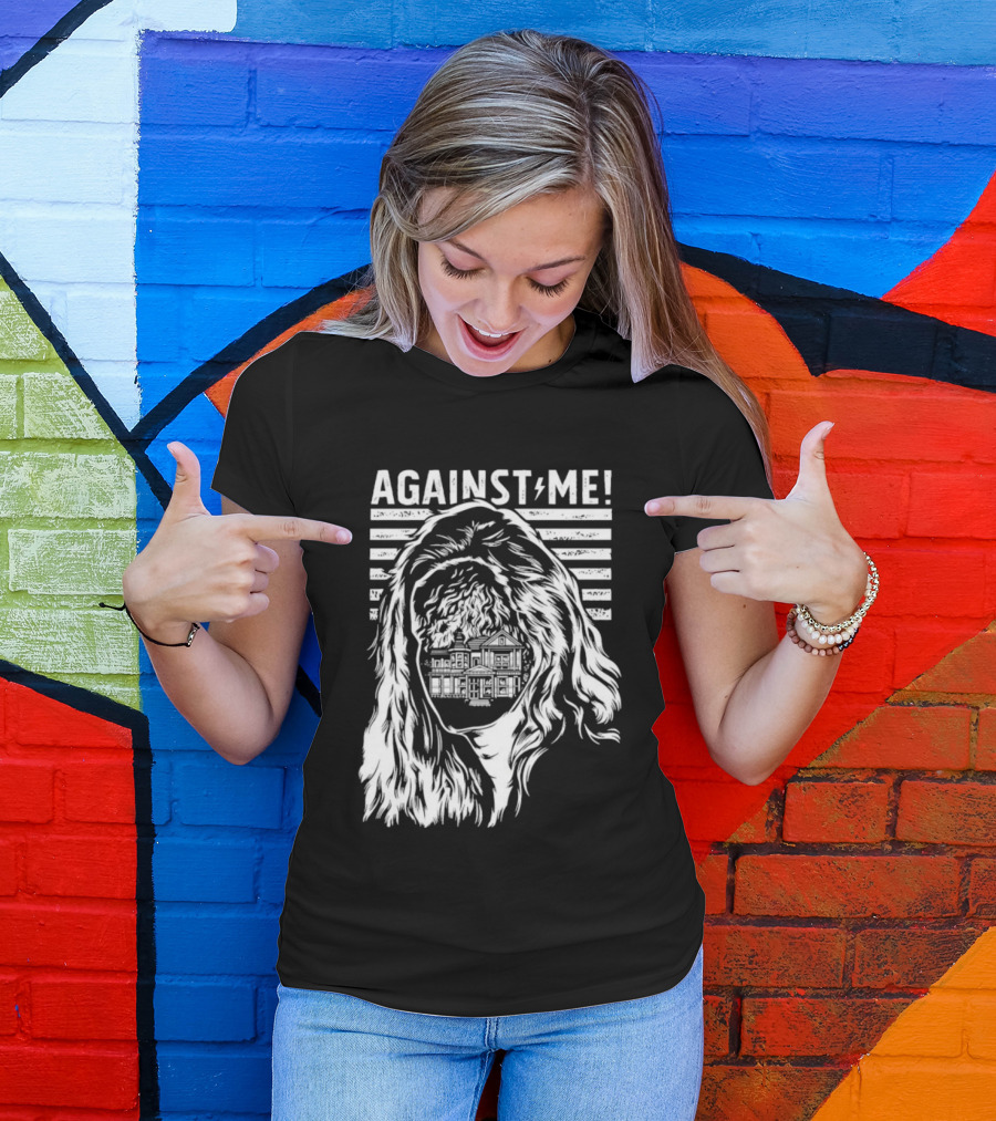 Against Me Punk Rock Gorilla Silhouette Stripes T-Shirt