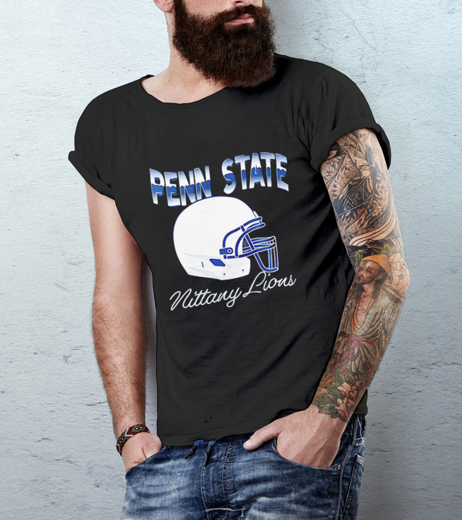 Penn State Nittany Lions Air Brush Helmet Dyme Lyfe Mens T-Shirt