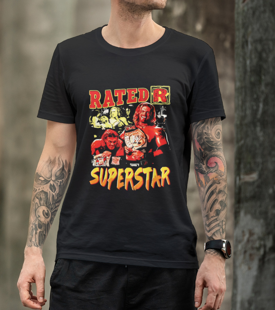 Rated R Superstar WWE Champion Edge Title Belt Wrestler T-Shirt