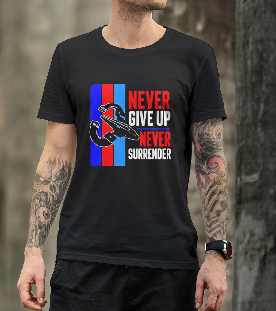 Galaxy Quest Never Give Up Never Surrender NSEA Protector Starship T-Shirt