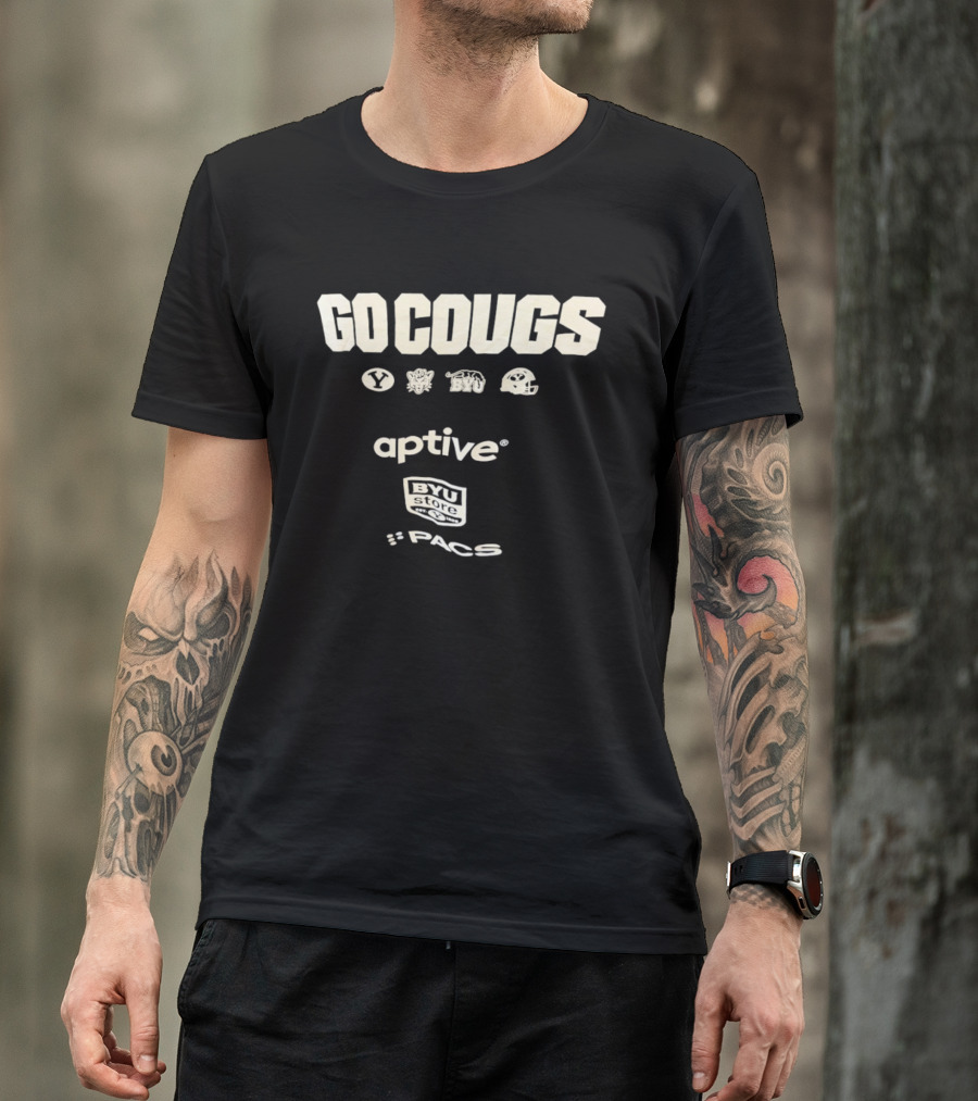 Go Cougs BYU Aptive PACS Sports Branding University T-Shirt