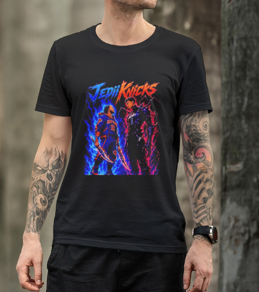 Jedi Knicks Jalen Brunson New York Knicks Vs Victor Wembanyama San Antonio Spurs Showdown T-Shirt