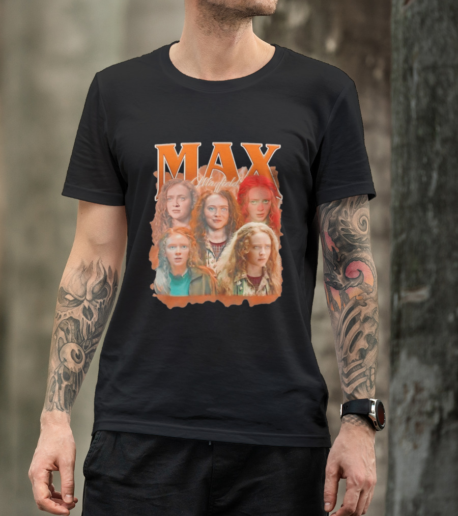 Max Mayfield Stranger Things Collage Orange Aesthetic T-Shirt