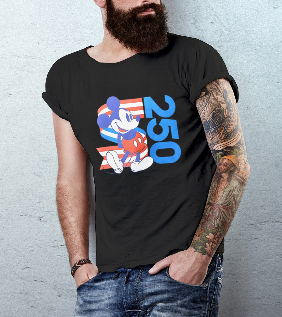 Mickey Mouse Disney 250 Celebration American Flag T-Shirt