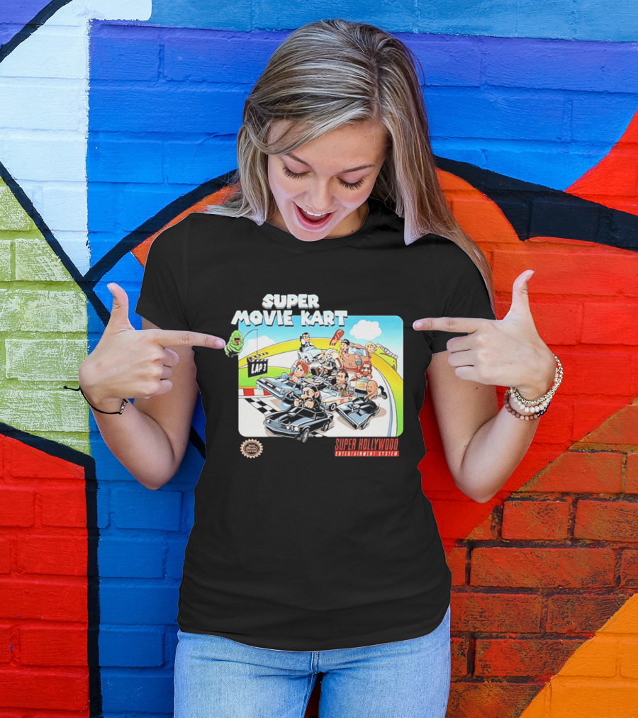 Super Movie Kart Super Hollywood Entertainment System John Wick Back To The Future Ghostbusters Mad Max Rocky T-Shirt