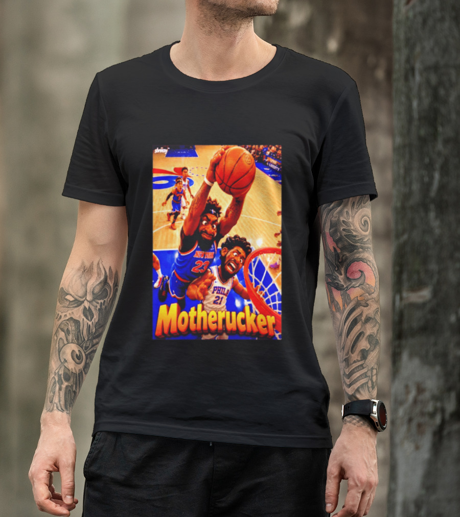 Motherucker New York 23 Vs Philly 21 Basketball Caricature T-Shirt