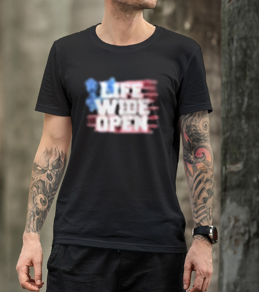 Cboystv Life Wide Open Patriotic Stars T-Shirt