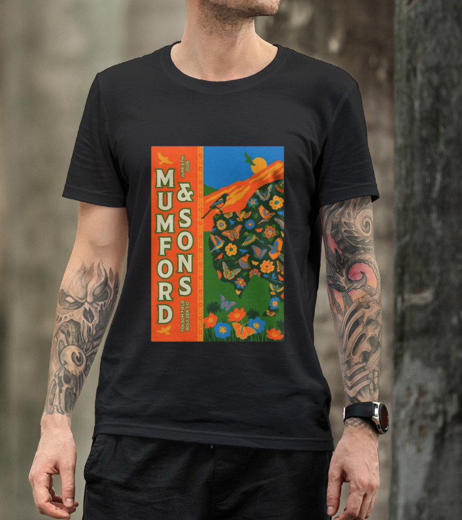 Mumford And Sons June 6 2026 Folsom Field Boulder CO Butterflies And Nature T-Shirt