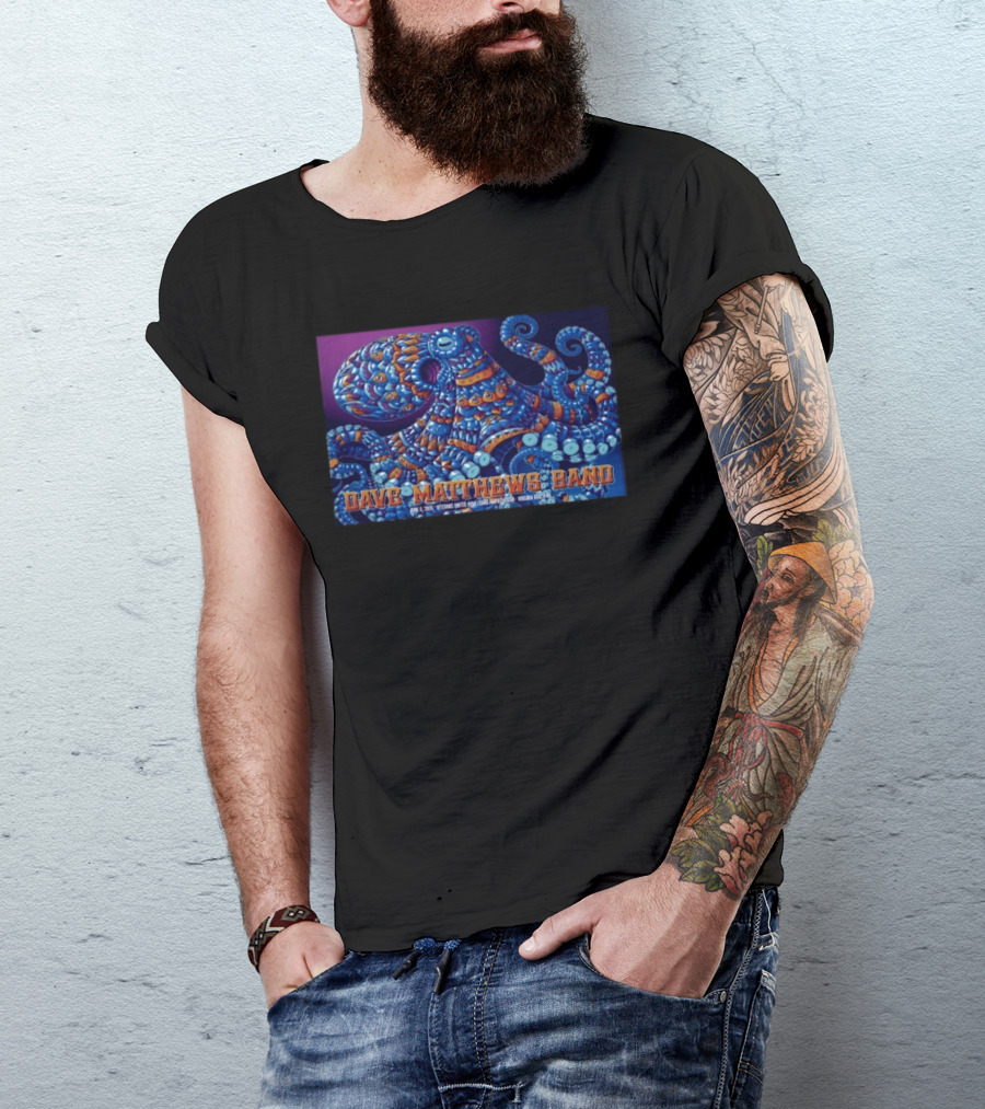 Dave Matthews Band Veterans United Home Loans Amphitheater June 6 2026 Virginia Beach Octopus T-Shirt