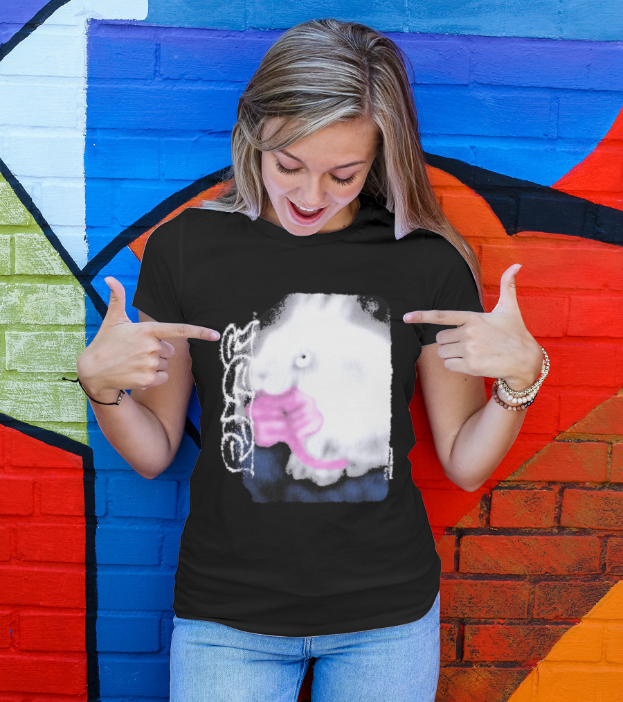 Flatspot Polar Rabbit With Pink Ribbon T-Shirt