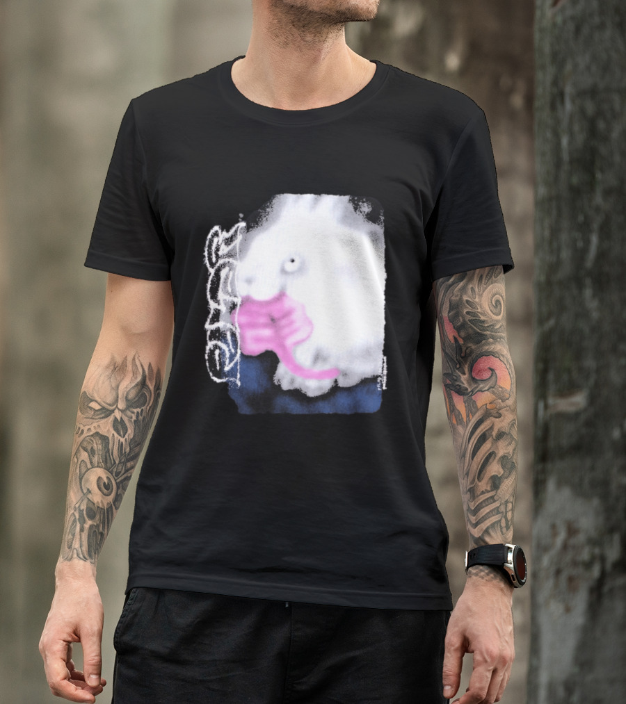 Flatspot Polar Rabbit With Pink Ribbon T-Shirt