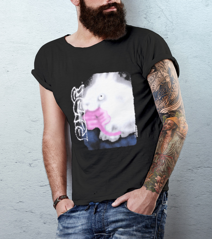 Flatspot Polar Rabbit With Pink Ribbon T-Shirt