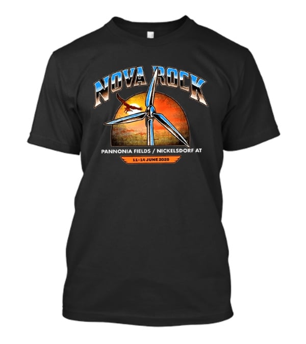 Nova Rock 2026 Winds Of Rock Nickelsdorf Festival 11 14 June Windmill Sunset Eagle T-Shirt
