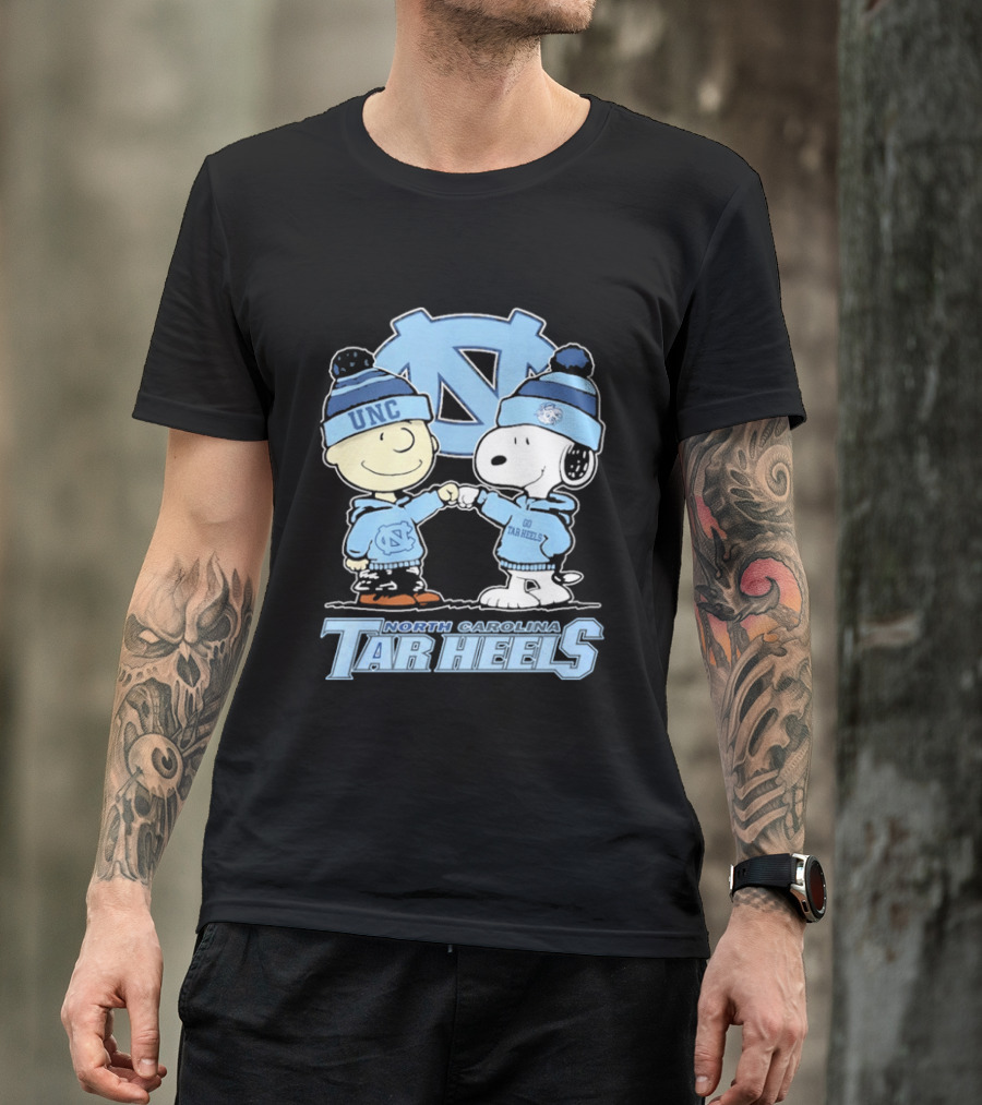 UNC Tar Heels Peanuts Characters Fit Bump North Carolina 2026 T-Shirt
