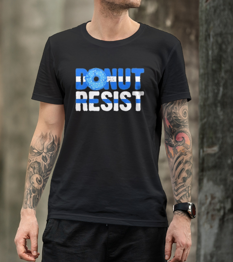 Donut Resist Police Officer Thin Blue Line Cop Policeman T-Shirt