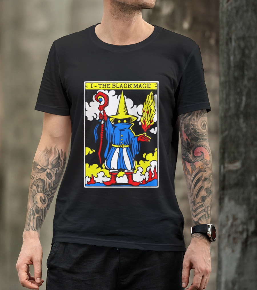 I The Black Mage Tarot Card Retro Fantasy T-Shirt