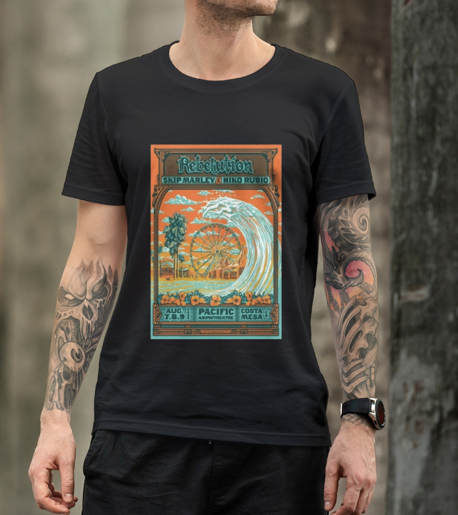 Rebelution Skip Marley Niko Rubio August 7 8 9 2026 Pacific Amphitheatre Costa Mesa T-Shirt