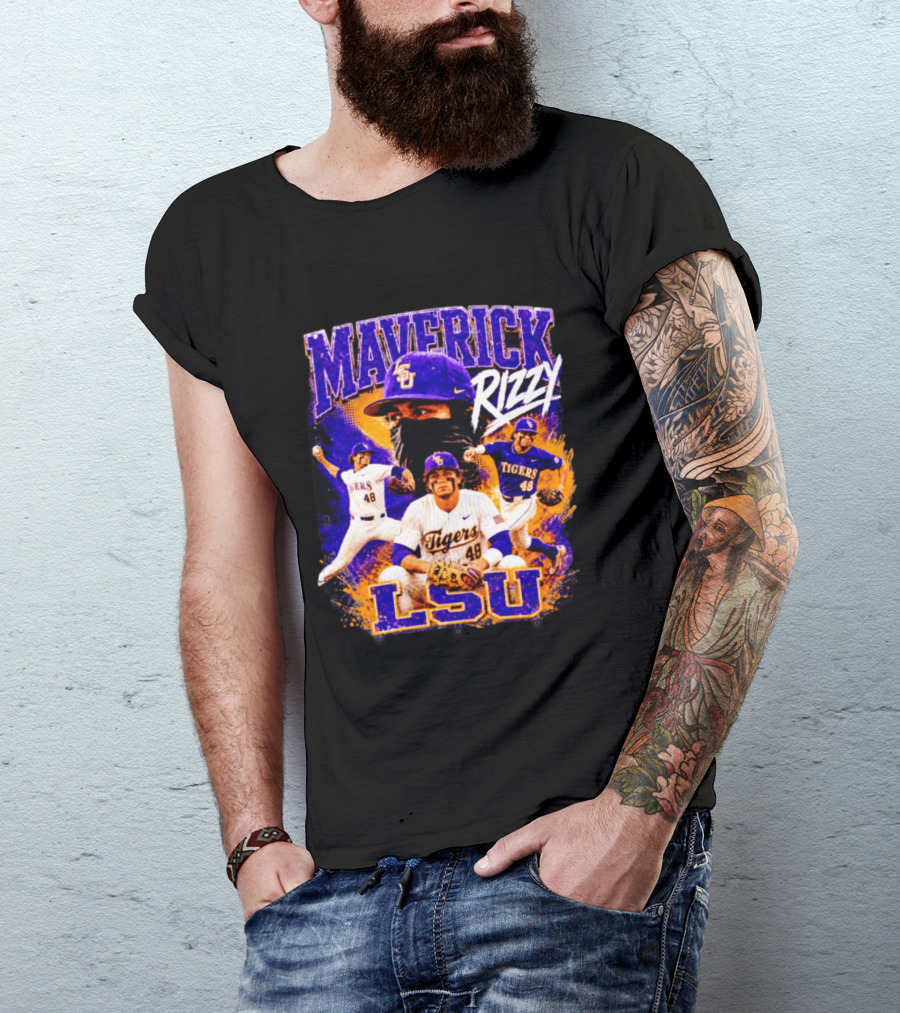 LSU Tigers Maverick Rizy Baseball Player Number 48 T-Shirt
