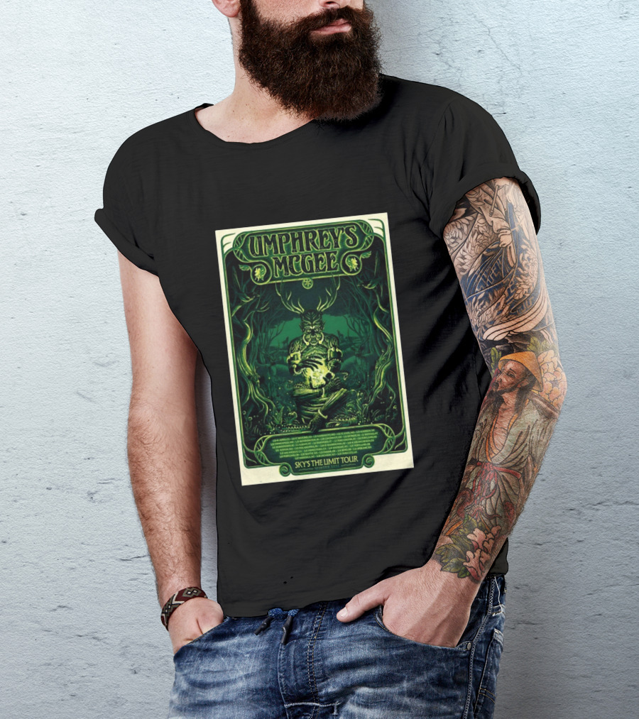 Umphrey's McGee Sky's The Limit Winter Tour 2026 Forest Creature Green T-Shirt