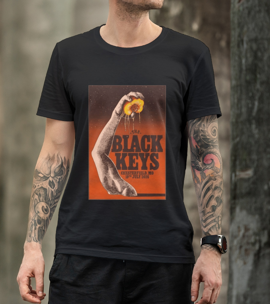 The Black Keys Chesterfield MO 19th July 2026 Hand Peach T-Shirt